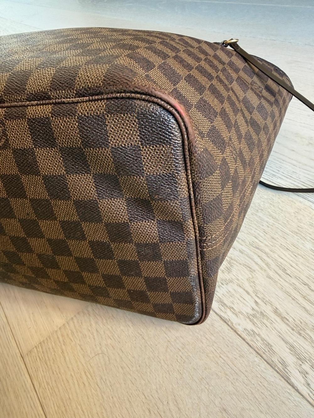 Louis Vuitton Neverfull GM Tote Damier Ebene Canvas Preowned Authentic Bag Purse - Picture 8 of 17